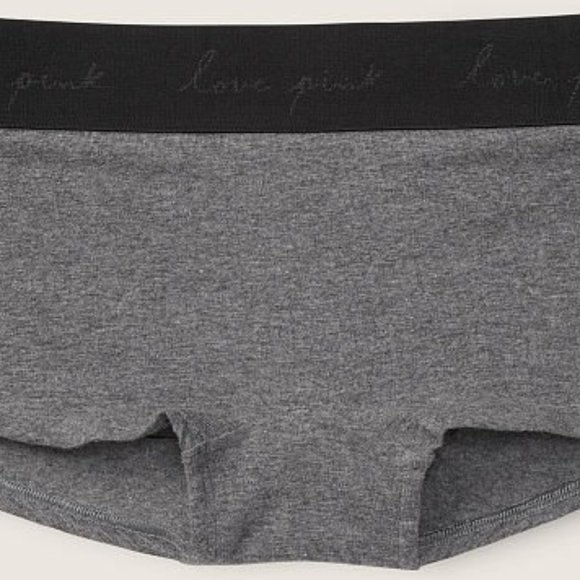 VS PINK XXS Logo Shortie Grey w/Black Waistband NWT - Picture 2 of 5